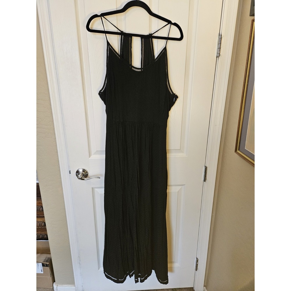 City Chic Black Sleeveless Side Zip Keyhole Ladder Detailing Maxi Dress, Plus 24